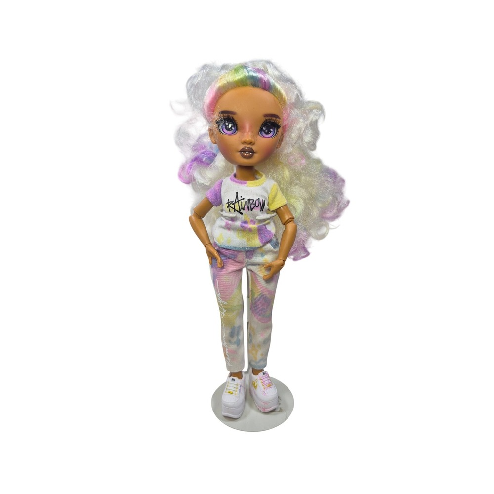 2023 MGA Rainbow High Color and Create Fashion Doll White Curly Hair Drawn READ